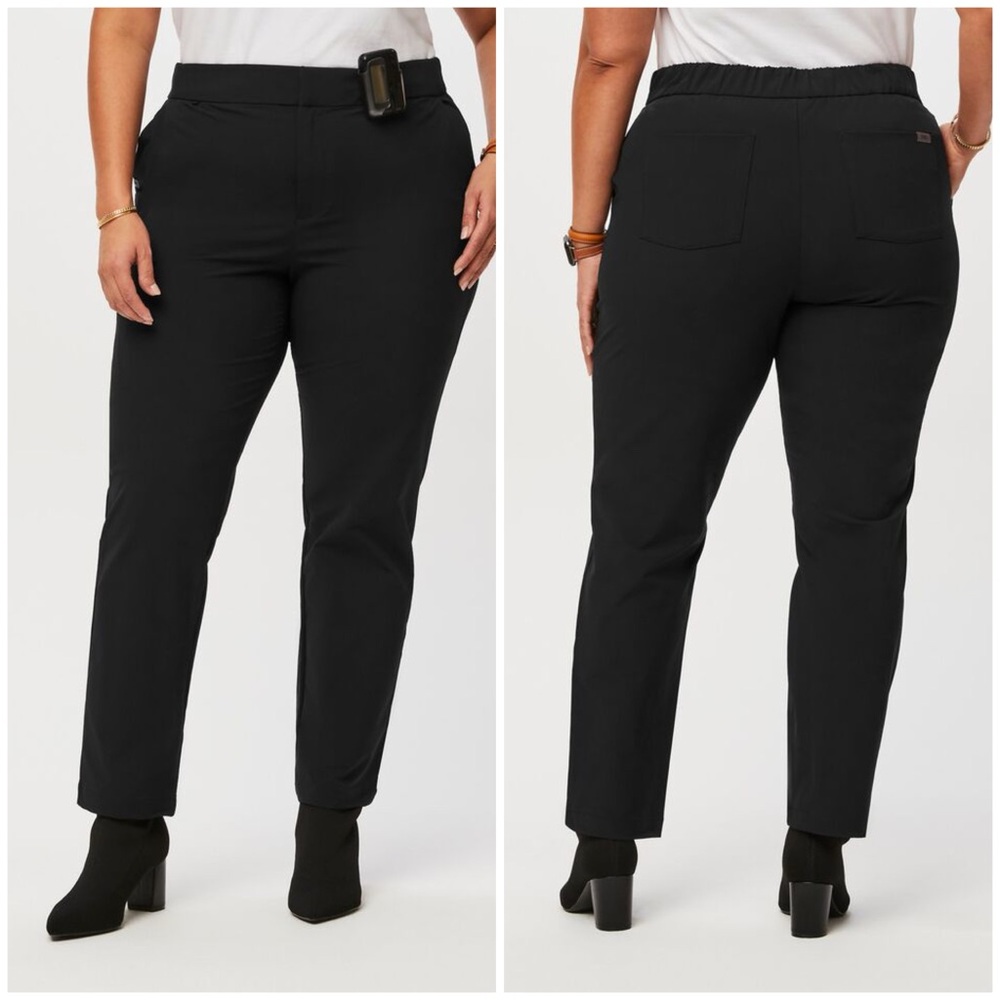 Figs Women's Black Straight-Leg Scrub Trousers